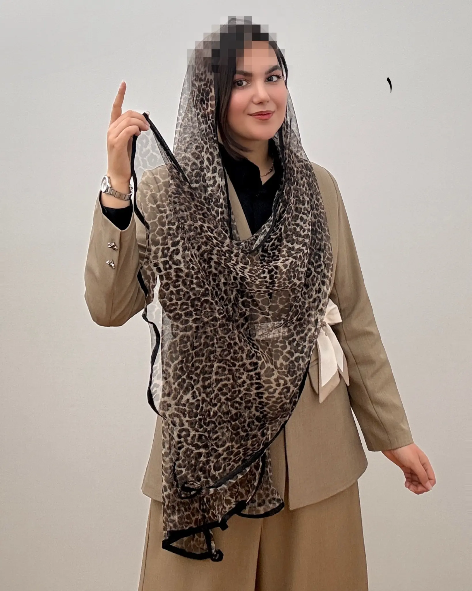 شال توری مجلسی مدل پلنگی